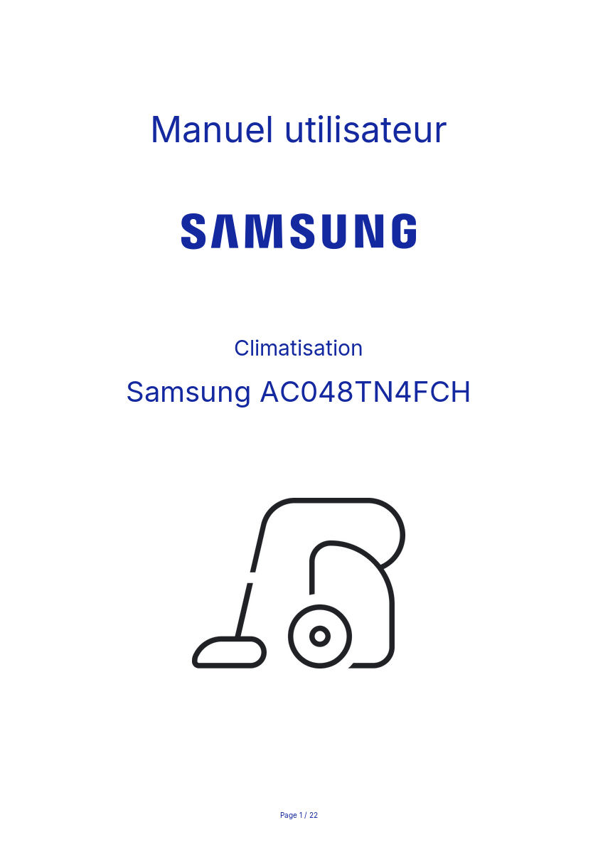 Page n°1 - Manuel utilisateur Samsung AC048TN4FCH