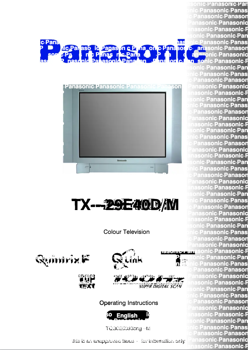 Page 1 de la notice Manuel utilisateur Panasonic TX-29E40DM