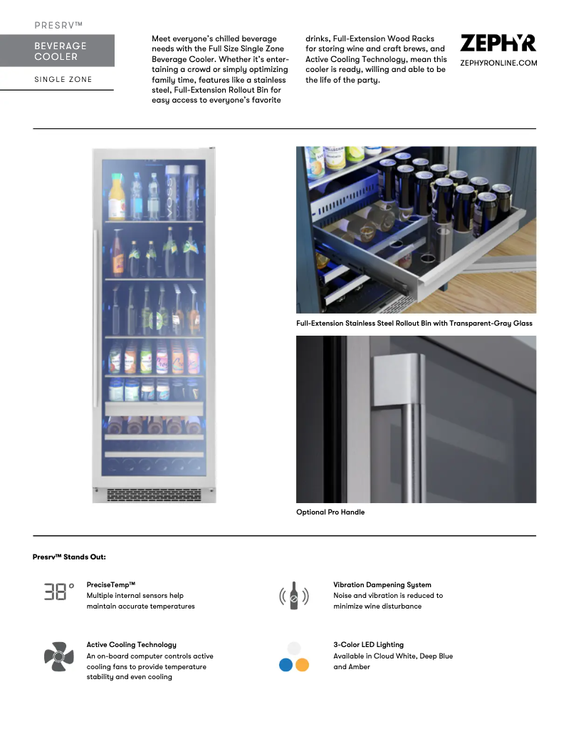 Page n°1 - Fiche technique Zephyr Presrv PRB24F01AG