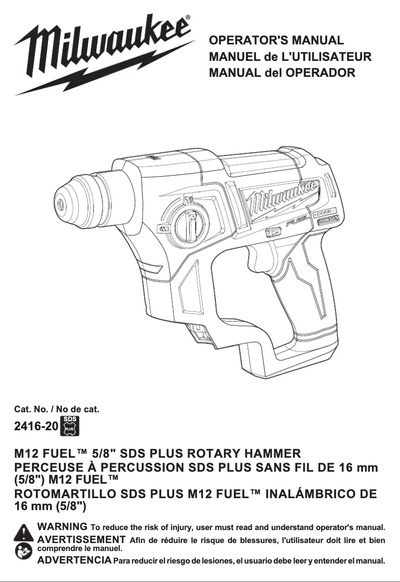 Image de la première page du manuel de l'appareil M12 Fuel 2416-22