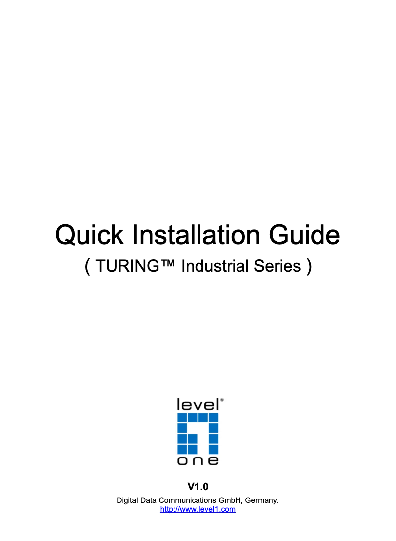 Page n°1 - Manuel utilisateur LevelOne IGU-1271