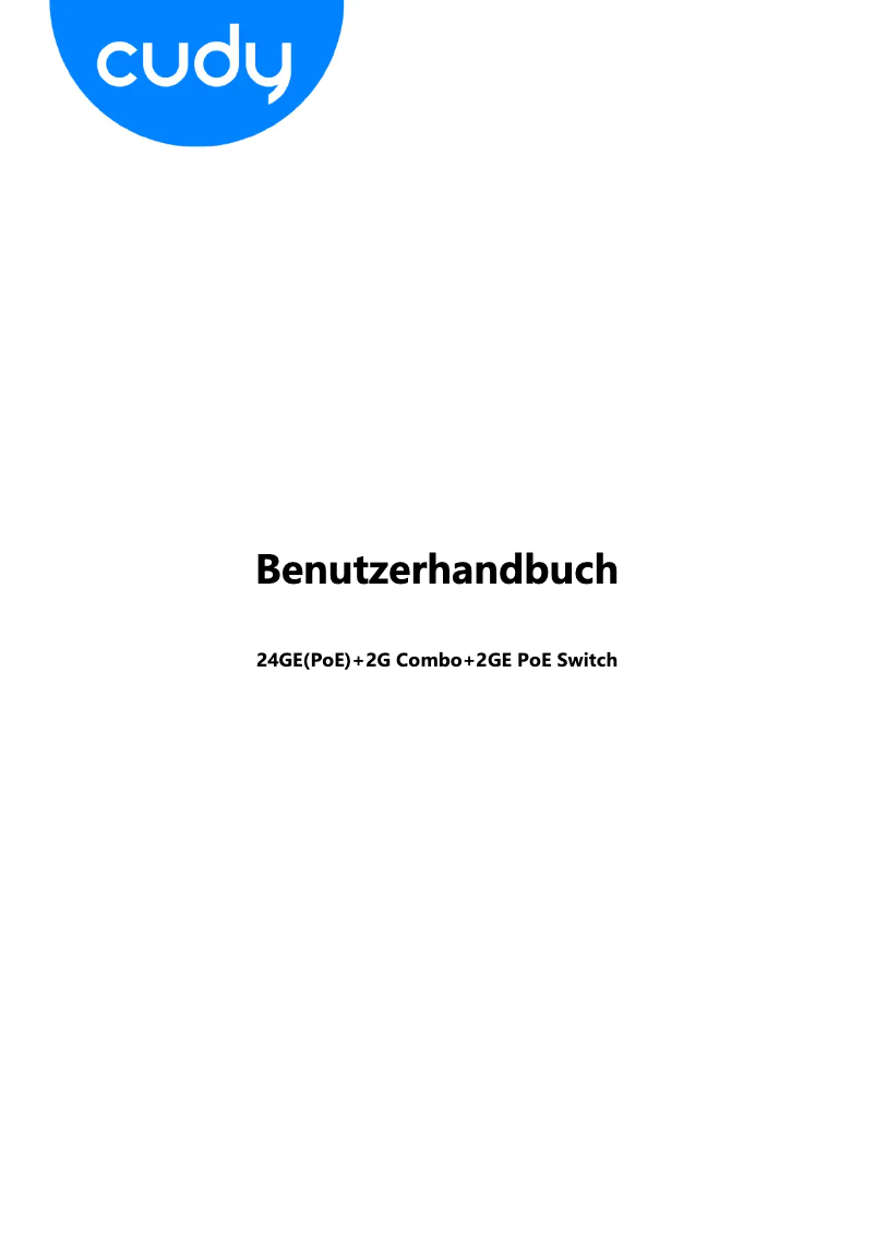 Page 1 de la notice Manuel utilisateur Cudy GS1028PS2