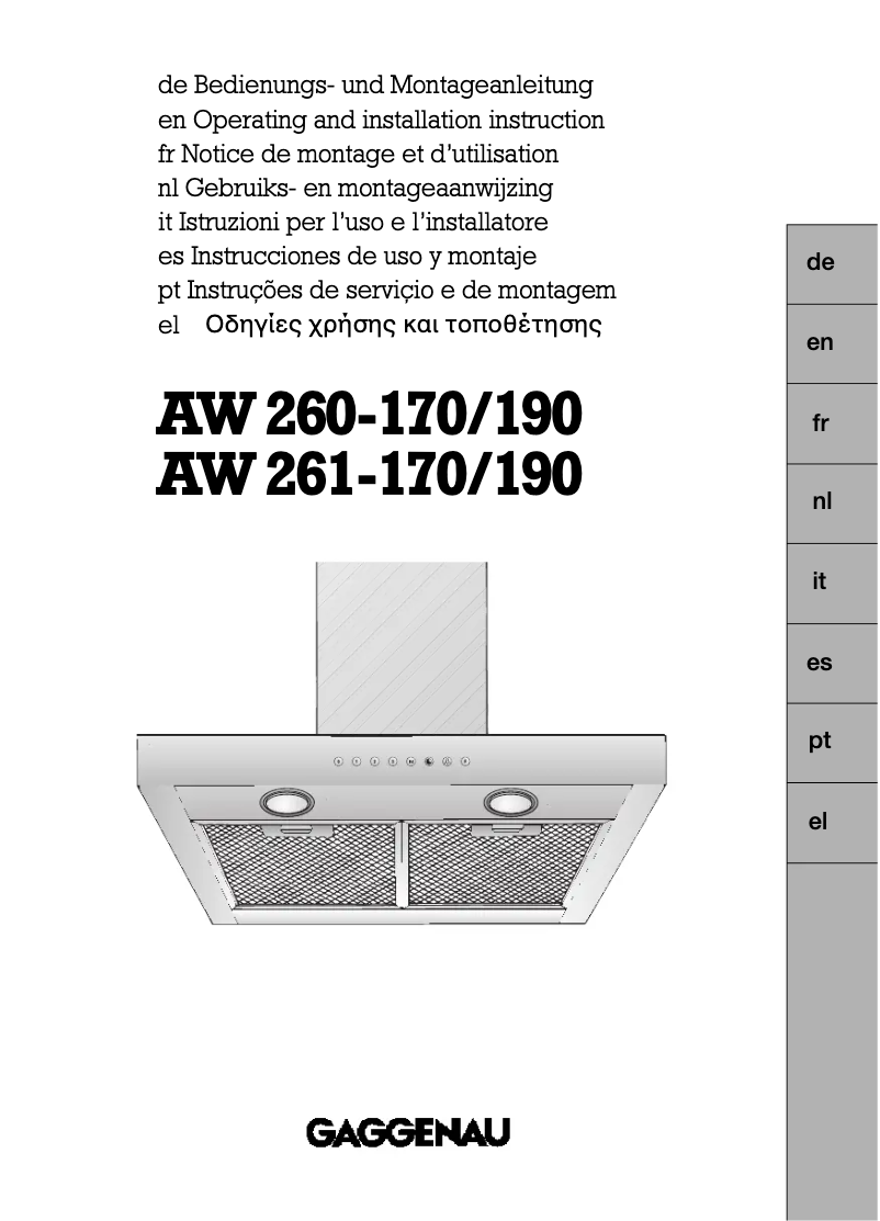 Imagen de la primera página del manual del dispositivo AW261170