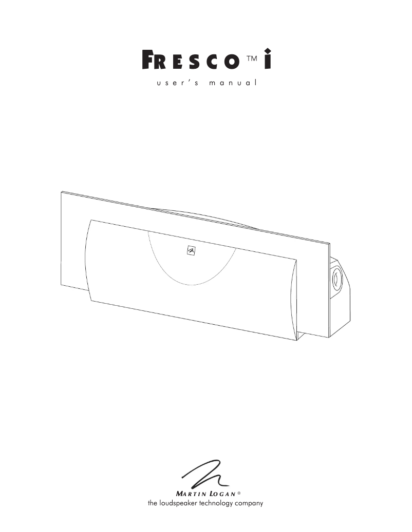 Page n°1 - Manuel utilisateur Martin Logan Fresco i