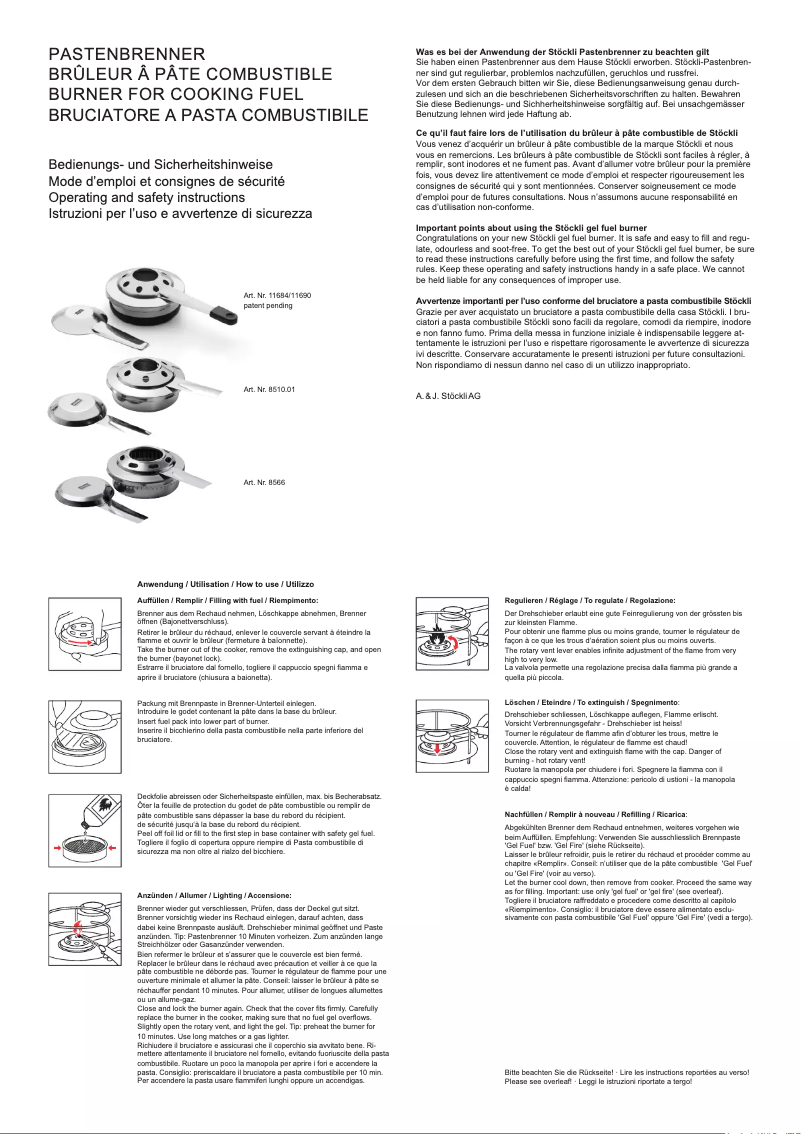 Page n°1 - Manuel utilisateur Stöckli Säntis little