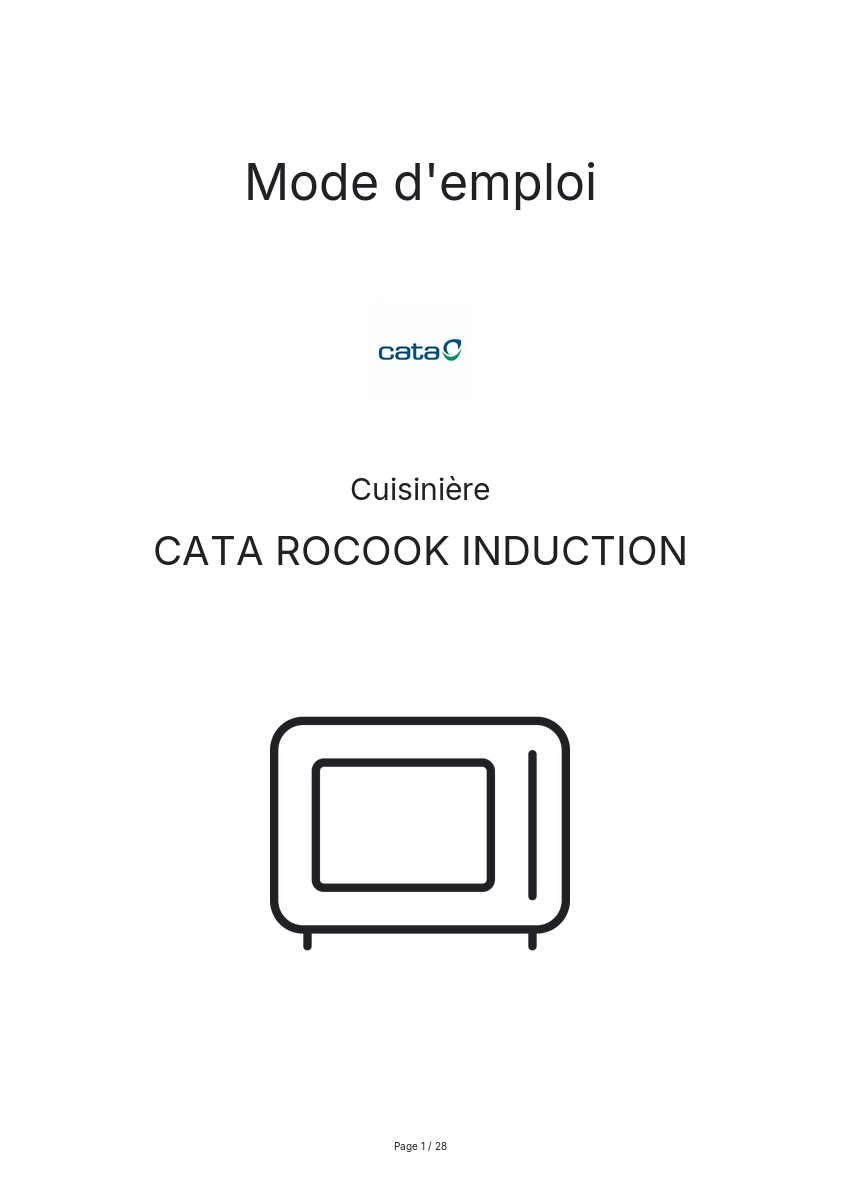 Page n°1 - Mode d'emploi CATA ROCOOK INDUCTION