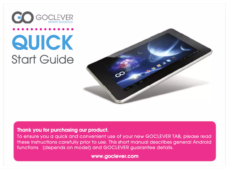 Page 1 de la notice Manuel utilisateur GoClever ELIPSO 72