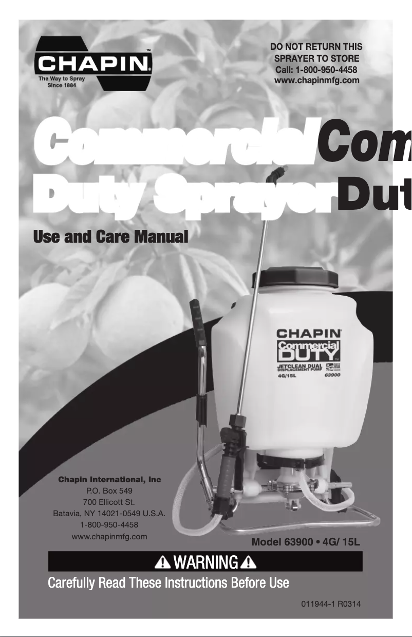 Page 1 de la notice Manuel utilisateur Chapin 63900