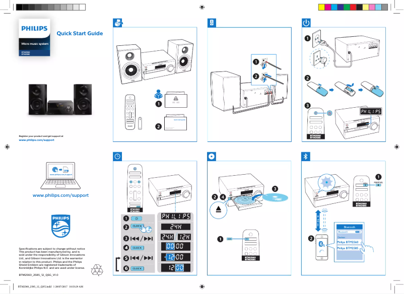 Page n°1 - Guide de démarrage rapide Philips BTM2585