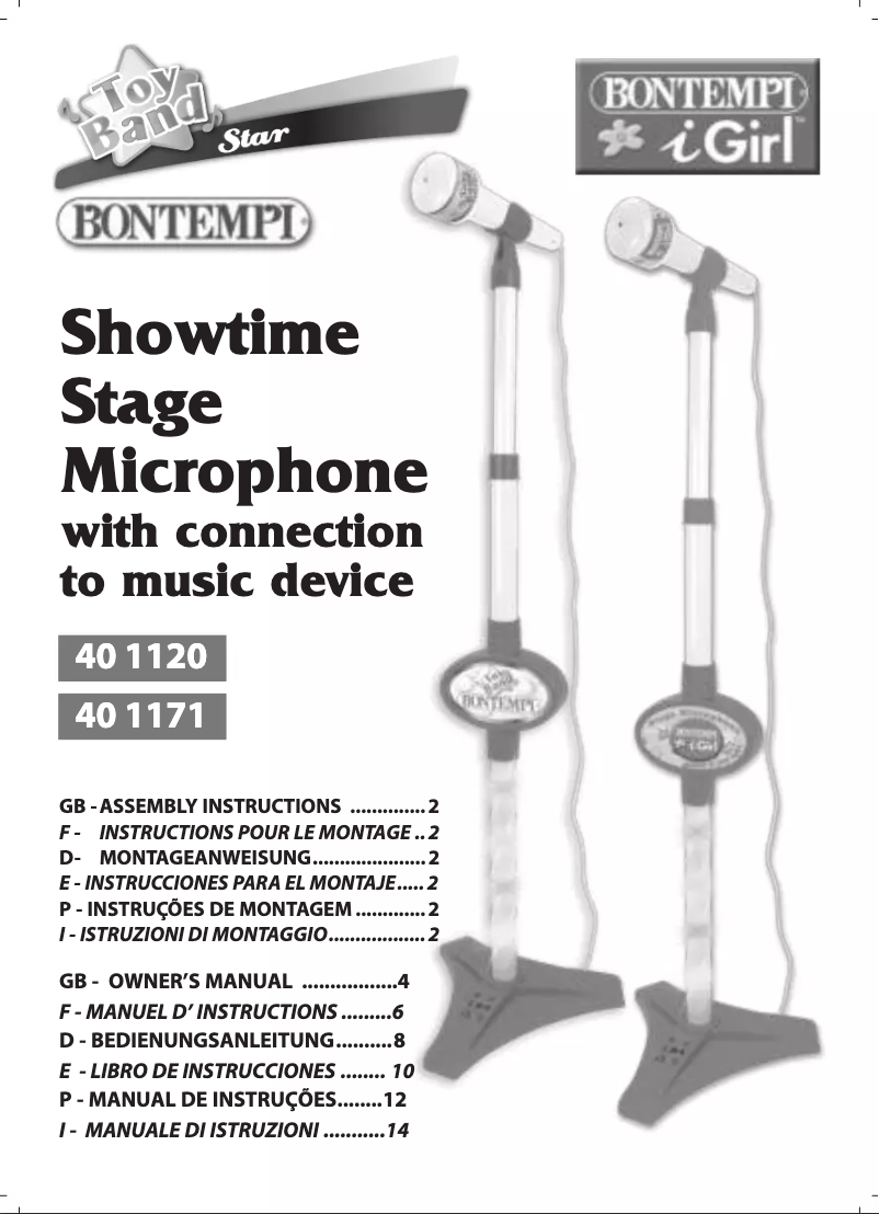Página 1 del manual Manual de usuario Bontempi Stage