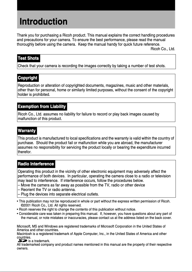 Página 1 del manual Manual de usuario Ricoh Caplio RR10