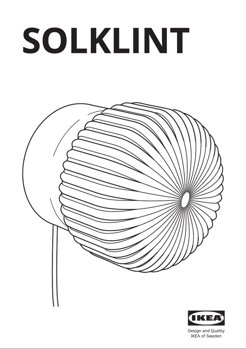 Page 1 de la notice Manuel utilisateur Ikea SOLKLINT 204.640.65