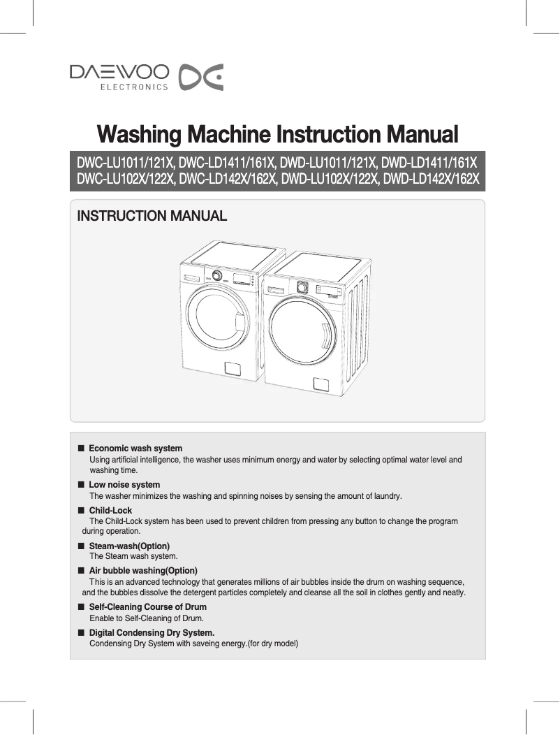 Page 1 de la notice Manuel utilisateur Daewoo DWC-LD142X