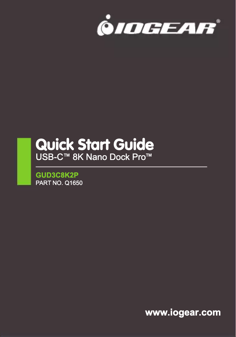 Image de la première page du manuel de l'appareil 8K Nano Dock Pro