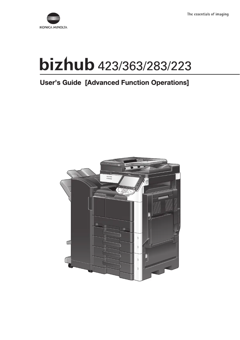 Image de la première page du manuel de l'appareil bizhub 423