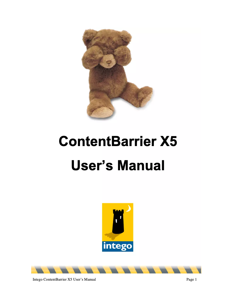 Page n°1 - Manuel utilisateur Intego ContentBarrier X5