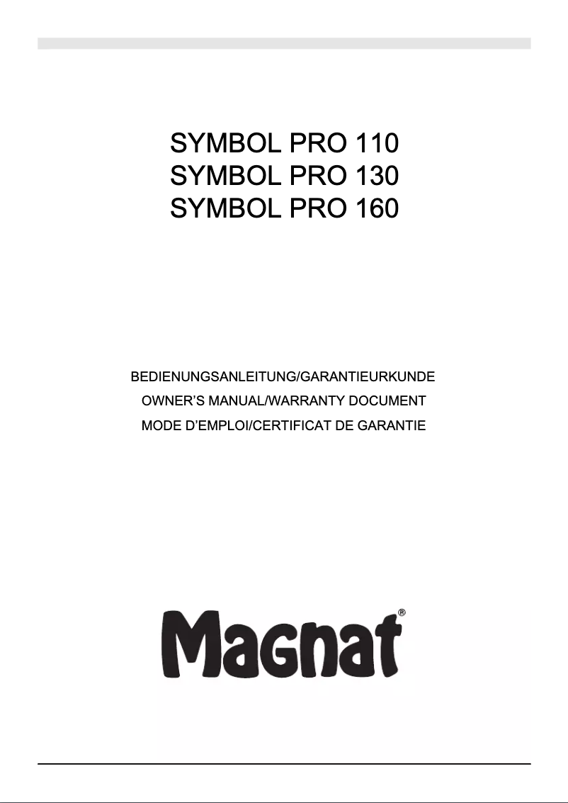 Image de la première page du manuel de l'appareil Symbol Pro 110