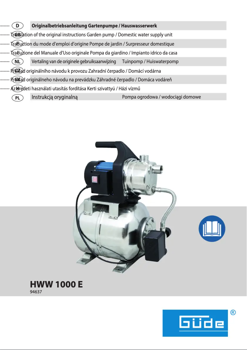 Página 1 del manual Manual de usuario Güde HWW 1000 E