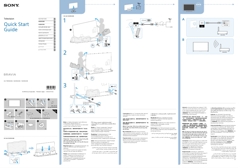 Page 1 de la notice Guide d'installation Sony Bravia KD-65X9000B