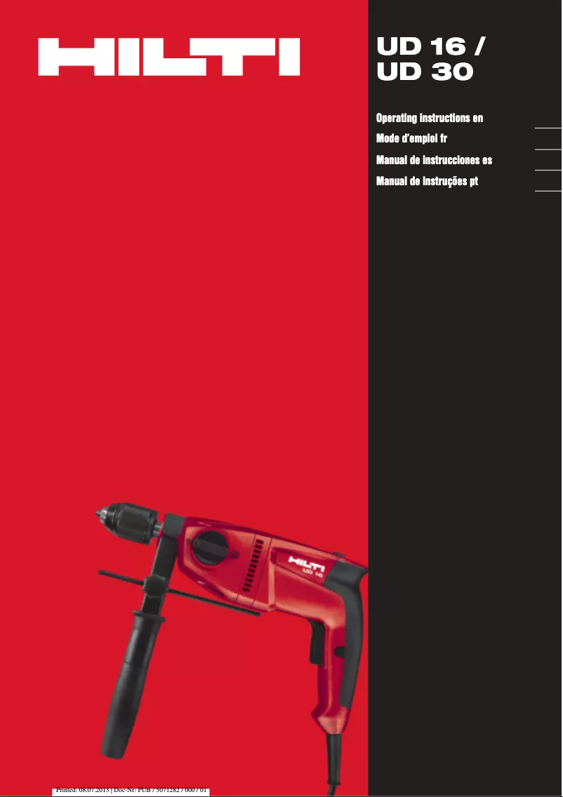 Page n°1 - Manuel utilisateur Hilti UD 16