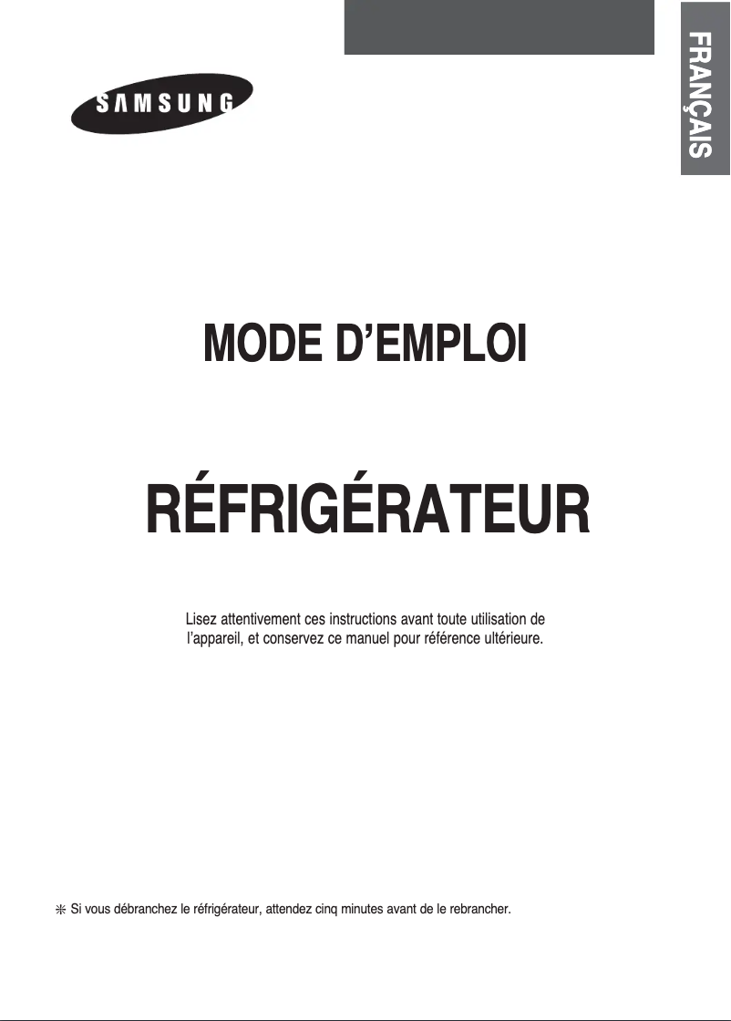 Page n°1 - Manuel utilisateur Samsung SR-52NXAS