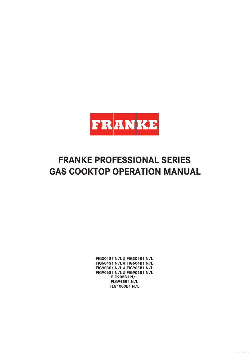 Page 1 de la notice Manuel utilisateur Franke FLG945B1N