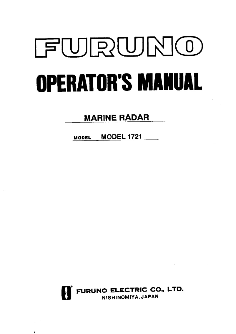 Page n°1 - Manuel utilisateur Furuno 1721