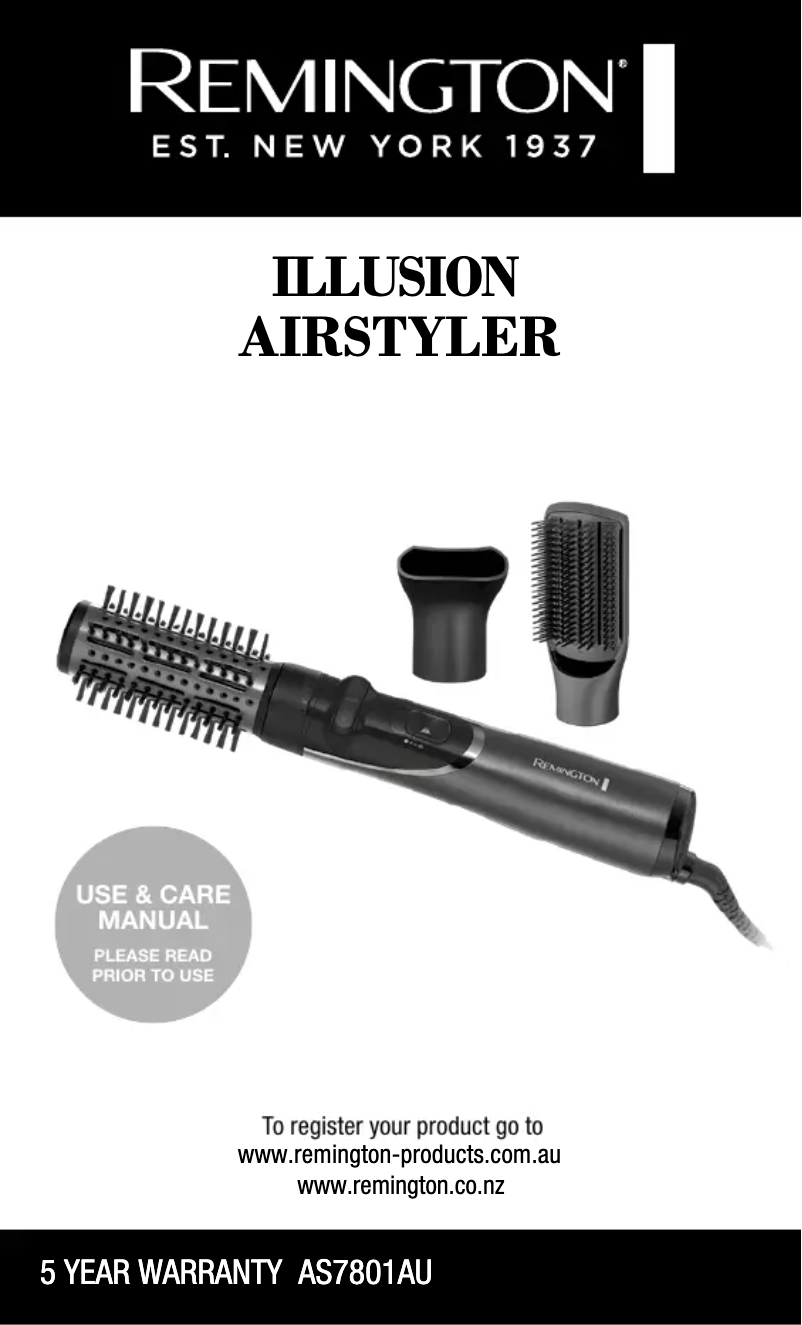 Page 1 de la notice Manuel utilisateur Remington Illusion AS7801AU
