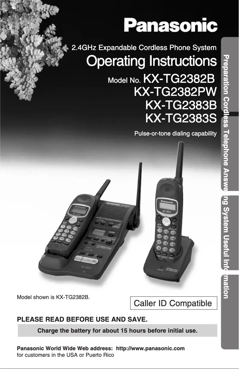 Página 1 del manual Manual de usuario Panasonic KX-TG2383S