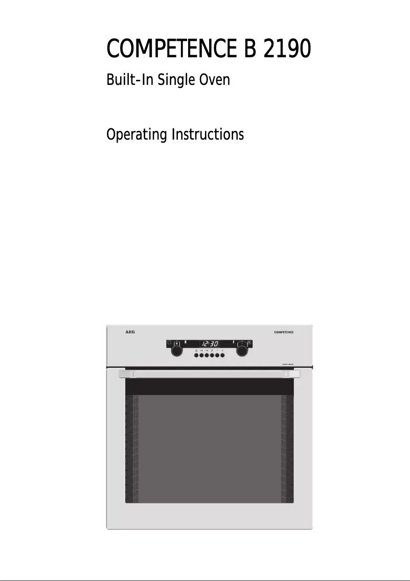 Page 1 de la notice Manuel utilisateur AEG Competence B2190W