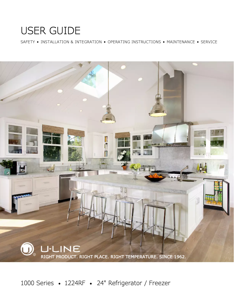 Page n°1 - Manuel utilisateur U-Line Combo U-1224RFB-00A