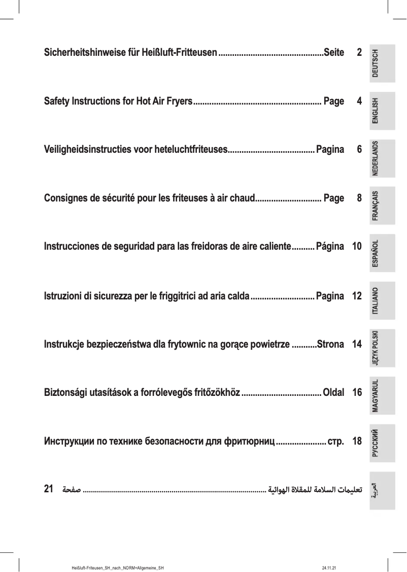 Page 1 de la notice Instructions / montage ProfiCook PC-FR 1242 H