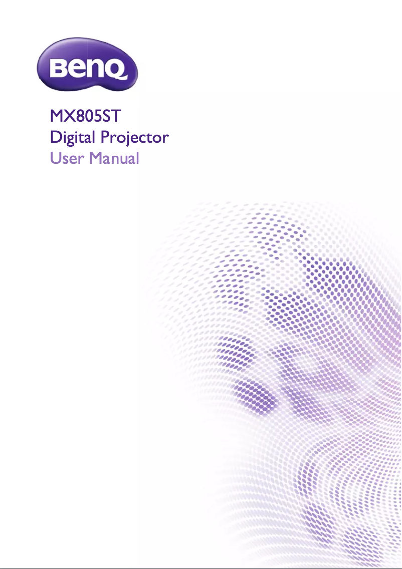 Page 1 of the manual Instruction Manual BenQ MX805ST