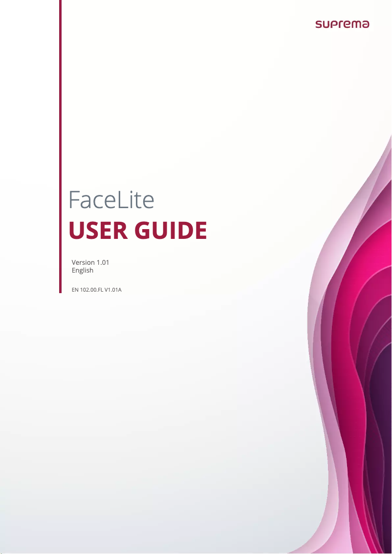 Page 1 of the manual User Manual Suprema FaceLite