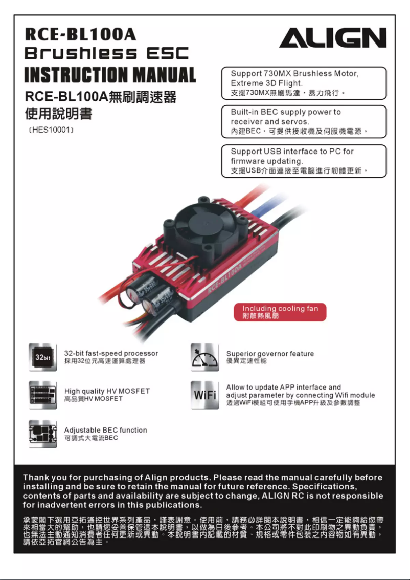 Page 1 de la notice Manuel utilisateur Align HES10001