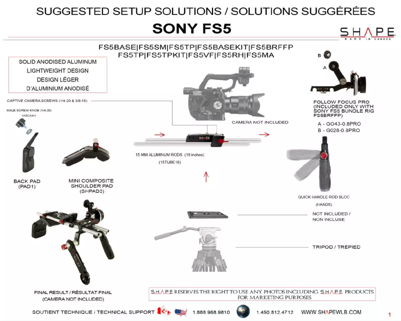 Page 1 de la notice Manuel utilisateur Shape FS5BRFFP