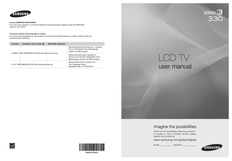 Page n°1 - Manuel utilisateur Samsung LN-32A330