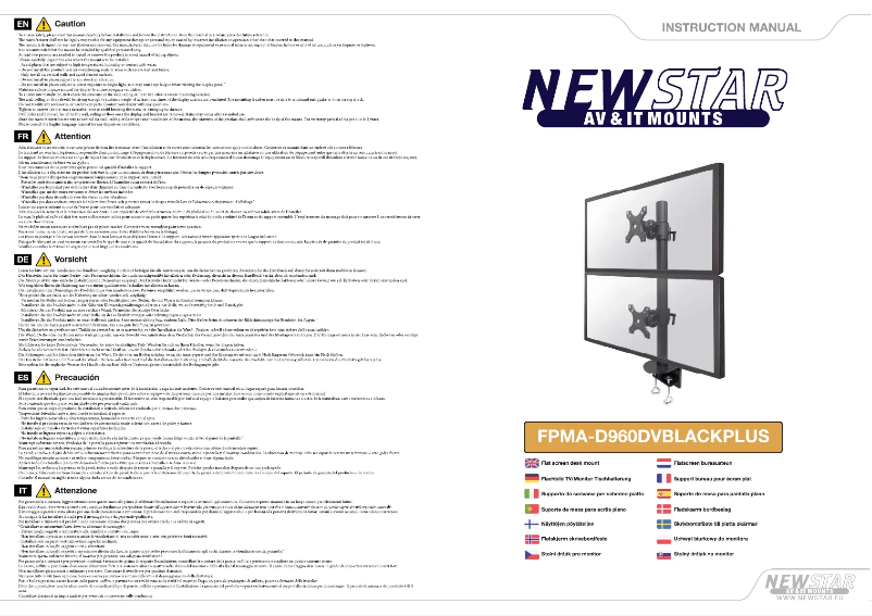 Page 1 de la notice Manuel utilisateur Newstar FPMA-D960DVBLACKPLUS