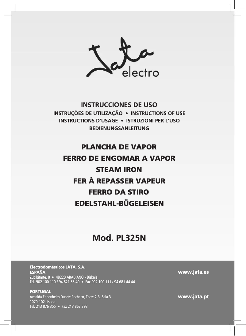 Page 1 de la notice Manuel utilisateur Jata PL325N