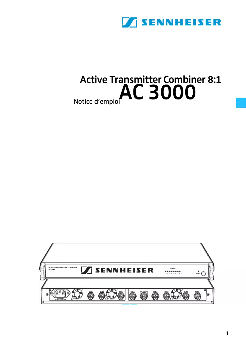 Página 1 del manual Manual de usuario Sennheiser AC 3000