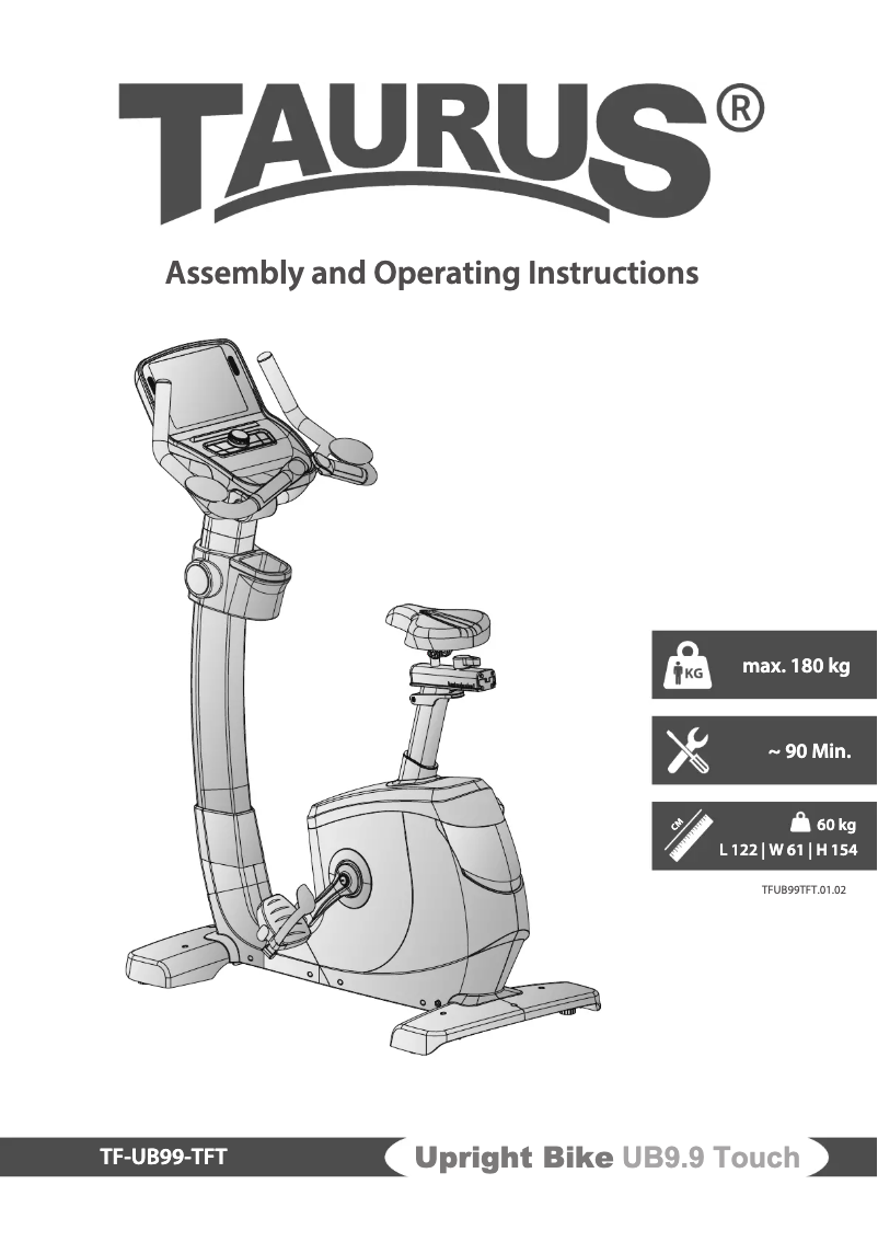 Page 1 de la notice Manuel utilisateur Taurus UB9.9 Touch