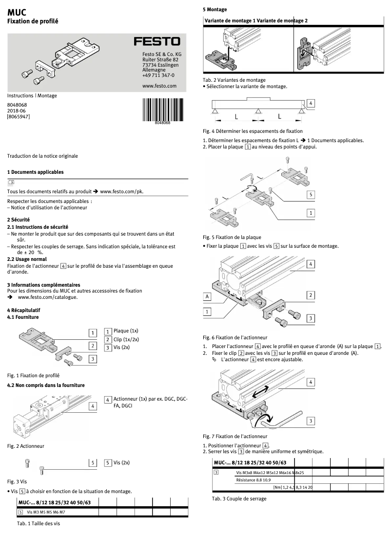 Page n°1 - Manuel utilisateur Festo MUC-63