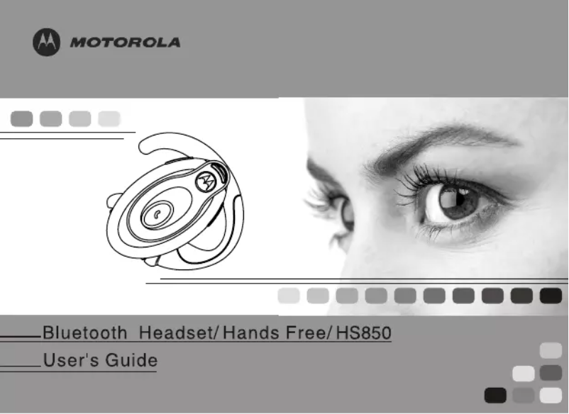 Page n°1 - Manuel utilisateur Motorola HS850