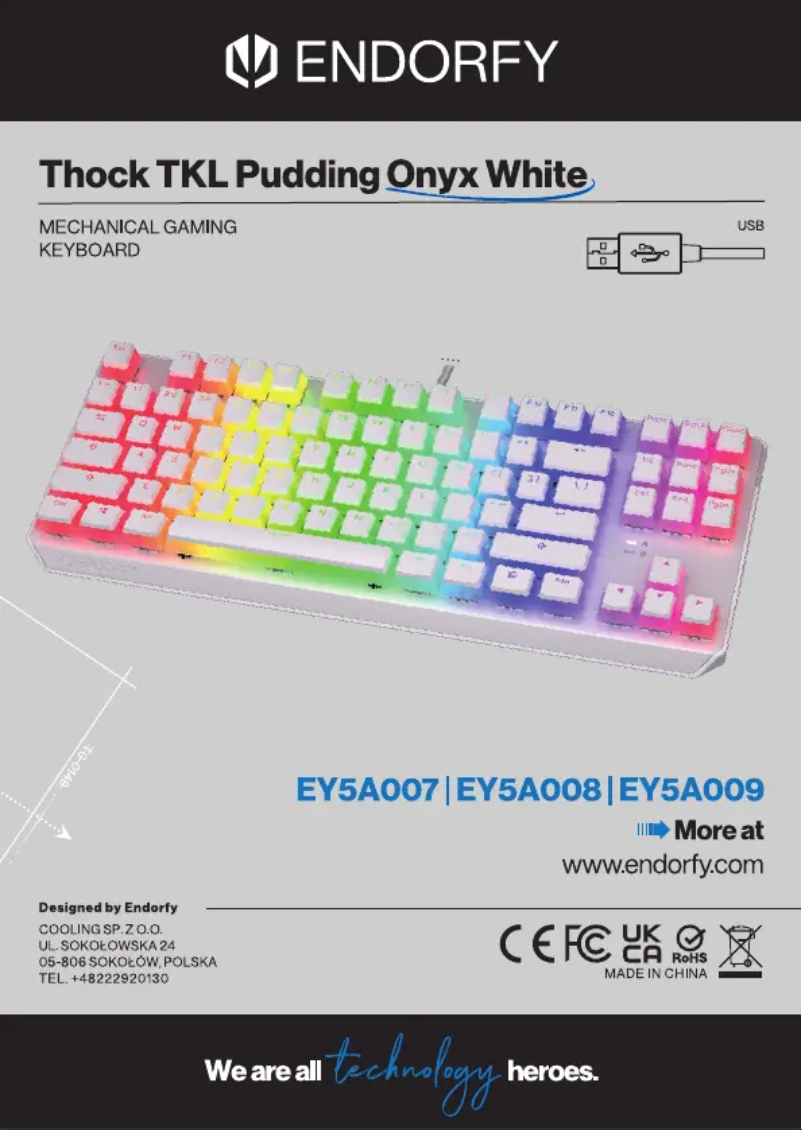 Page n°1 - Manuel utilisateur ENDORFY Thock TKL Pudding Onyx White