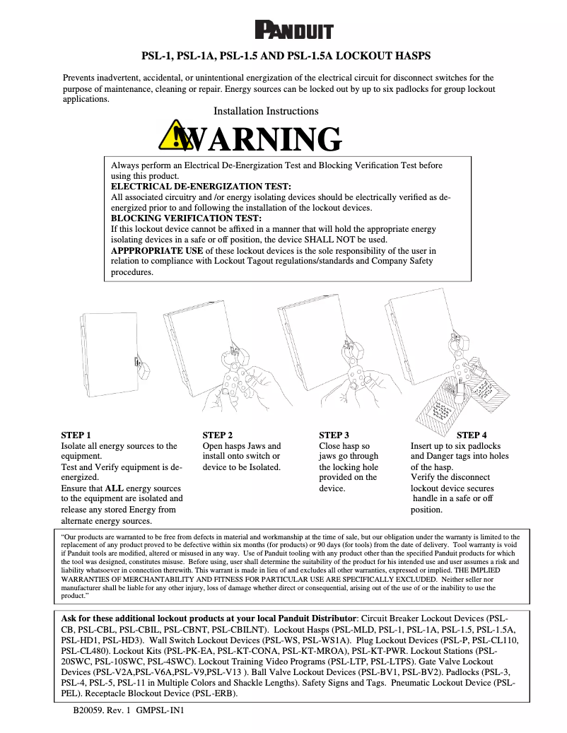 Image de la première page du manuel de l'appareil PSL-1.5