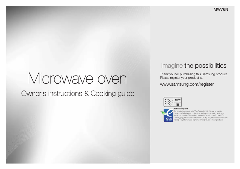 Página 1 del manual Manual de usuario Samsung MW76N-B