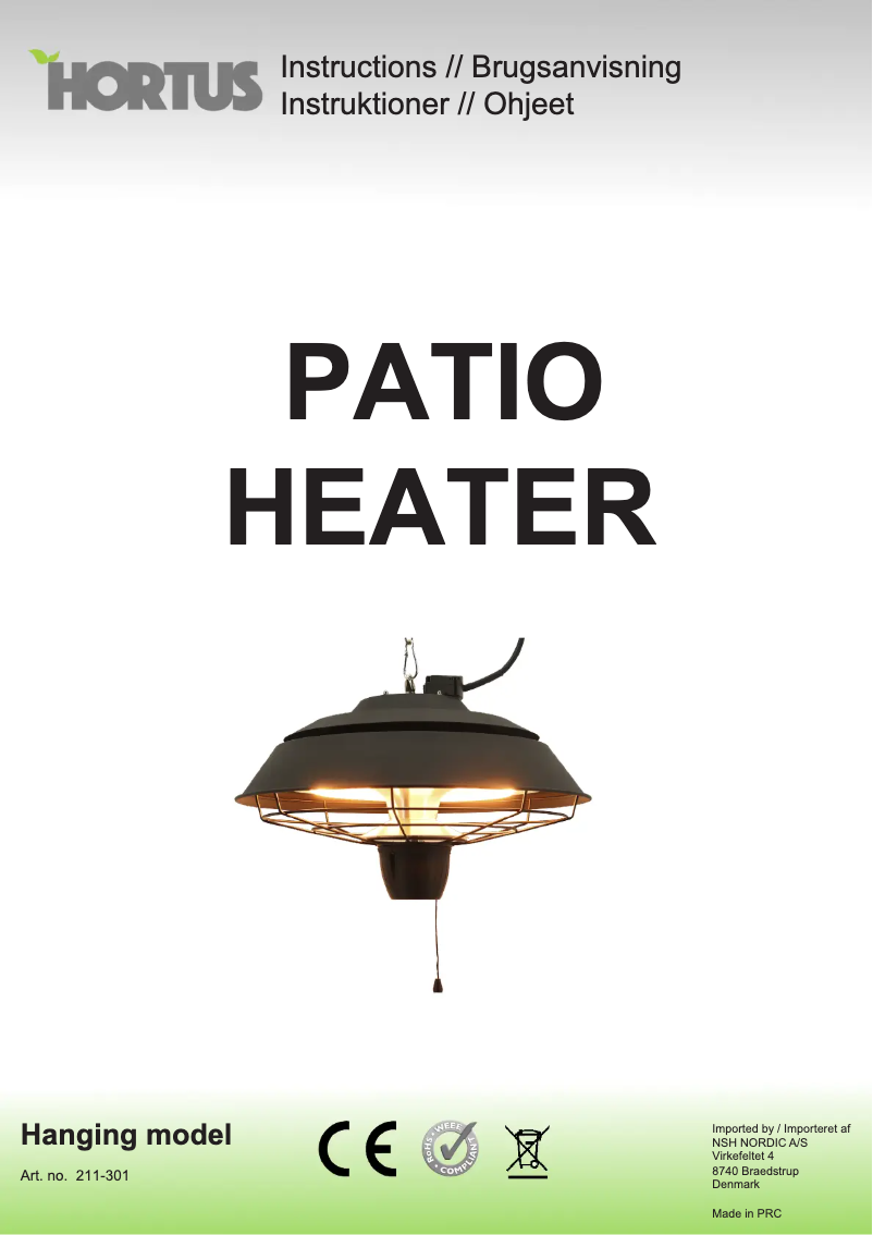 Page 1 de la notice Manuel utilisateur Hortus 211-301