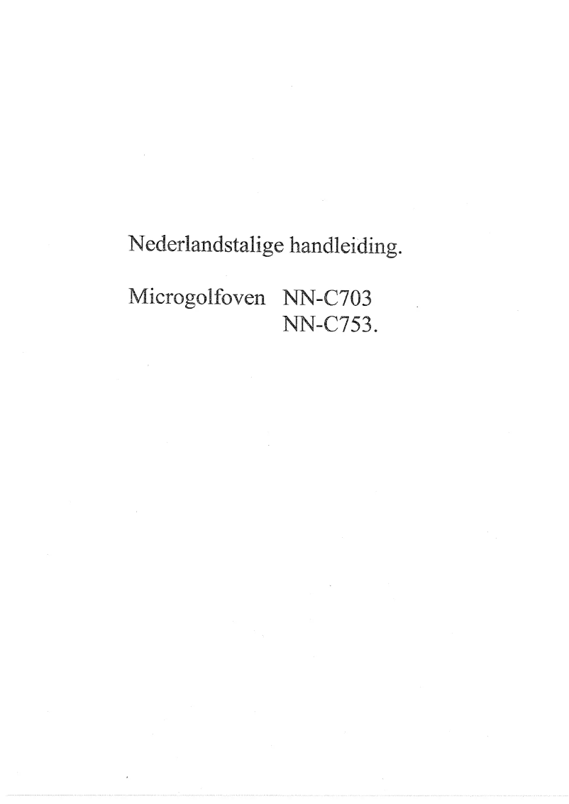 Page 1 de la notice Manuel utilisateur Panasonic Dimension 4 NNC753BDPG