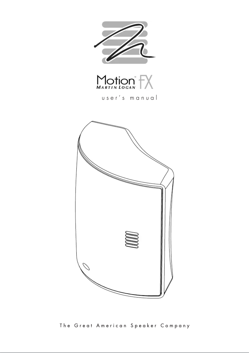 Image de la première page du manuel de l'appareil Motion FX