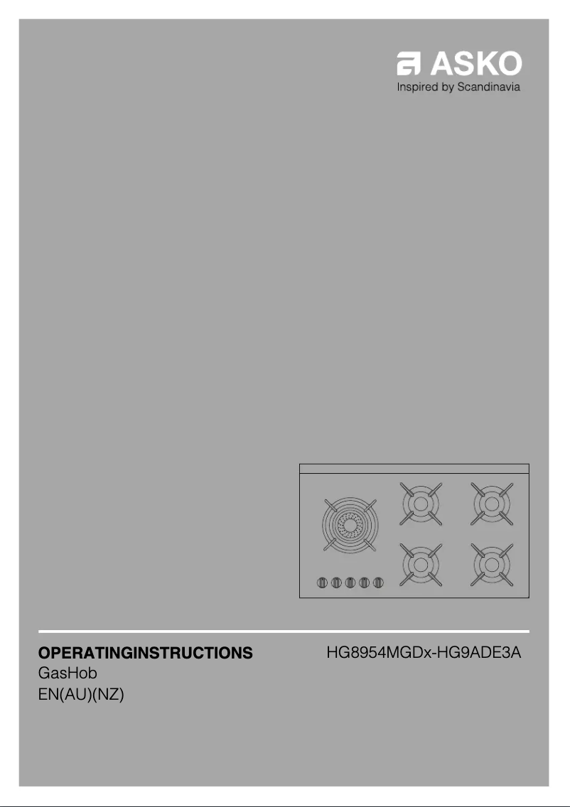 Page 1 de la notice Manuel utilisateur Asko HG8954MGD1